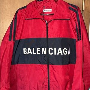 Balenciaga Men's Red and Black Windbreaker